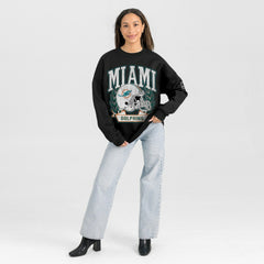 Miami Dolphins Gameday Couture Women's Oversized Victory Lane Black Label Premium Fleece Sweatshirt | NFL Near me