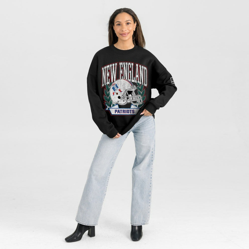 New England Patriots Gameday Couture Women's Oversized Victory Lane Black Label Premium Fleece Sweatshirt | NFL New