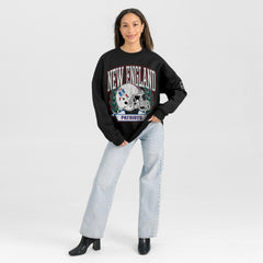 New England Patriots Gameday Couture Women's Oversized Victory Lane Black Label Premium Fleece Sweatshirt | NFL New