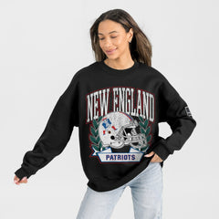 New England Patriots Gameday Couture Women's Oversized Victory Lane Black Label Premium Fleece Sweatshirt | NFL New