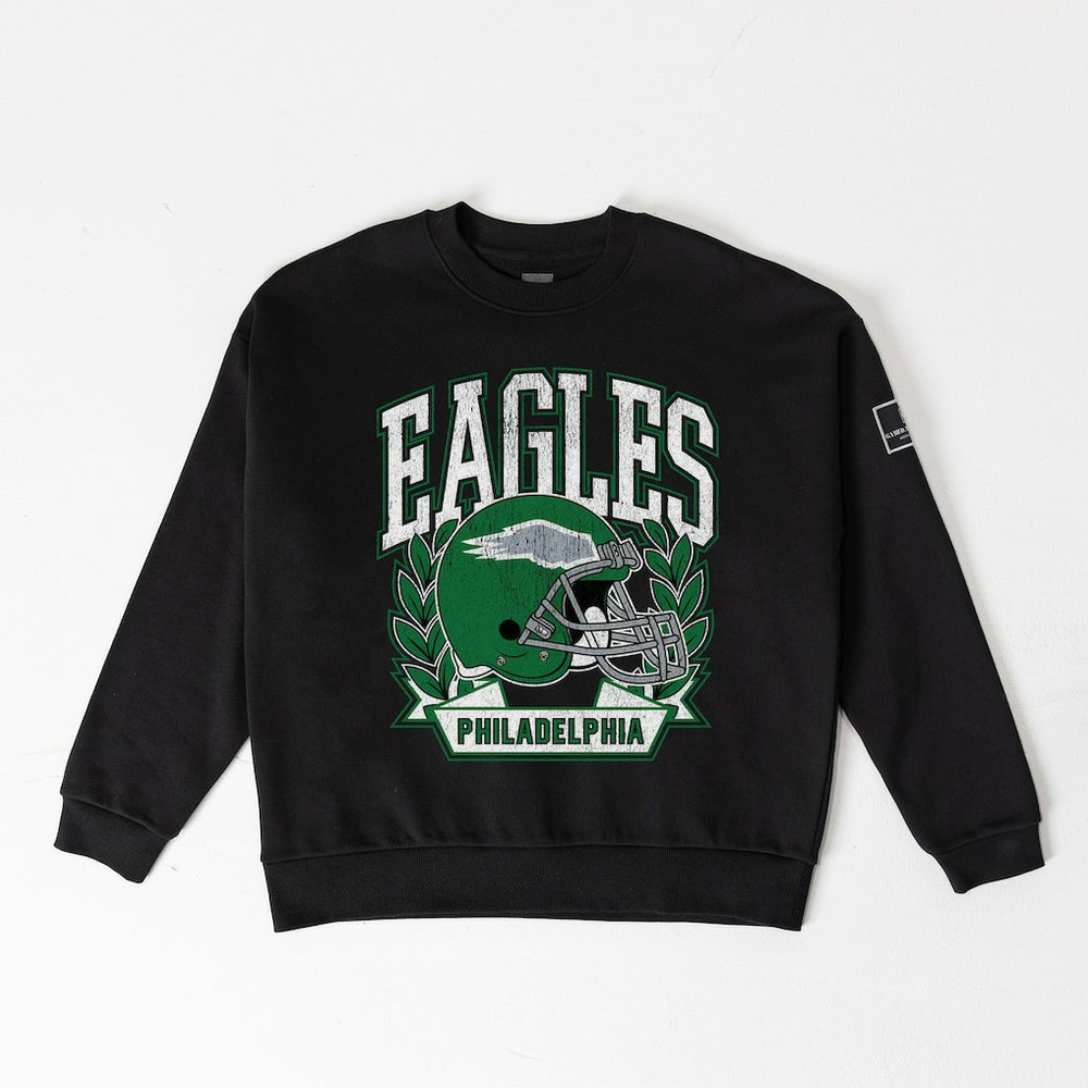 Philadelphia Eagles Gameday Couture Women's Oversized Victory Lane Black Label Premium Fleece Sweatshirt | NFL Online