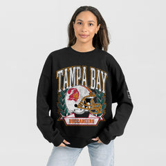 Tampa Bay Buccaneers Gameday Couture Women's Oversized Victory Lane Black Label Premium Fleece Sweatshirt | NFL Hot