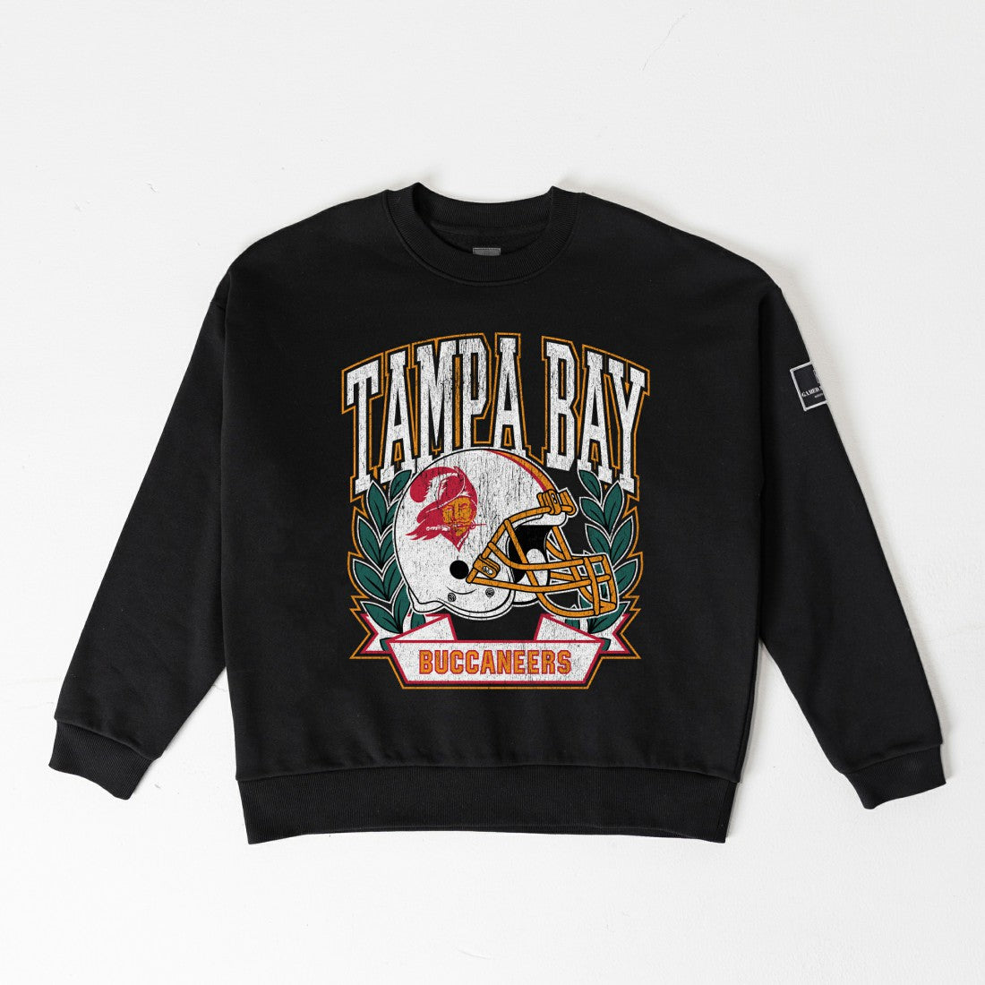 Tampa Bay Buccaneers Gameday Couture Women's Oversized Victory Lane Black Label Premium Fleece Sweatshirt | NFL Hot