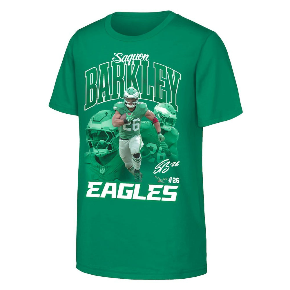 Philadelphia Eagles Saquon Barkley  Outerstuff Youth Triple Pic T-Shirt | NFL Sale