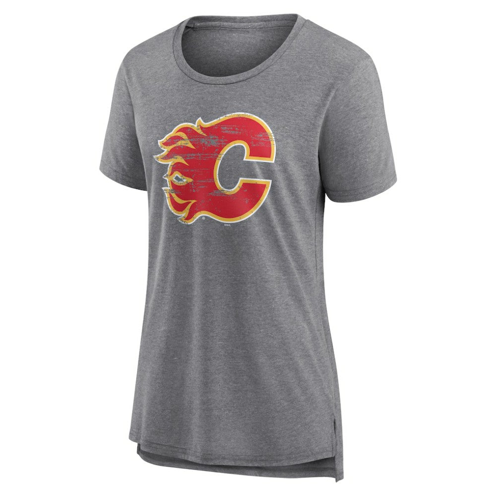 Calgary Flames Women's Heritage Custom Tri-Blend T-Shirt -  NHL T-shirts