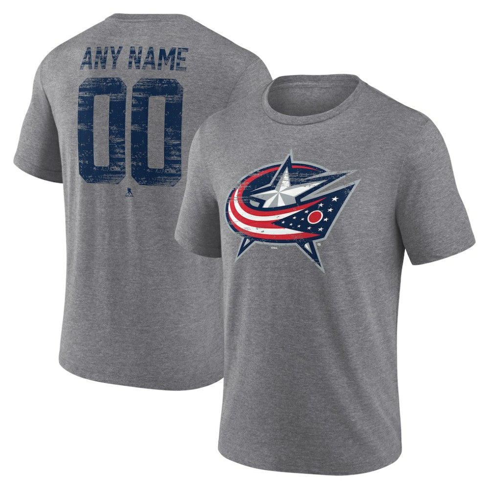 Columbus Blue Jackets Heritage Custom Tri-Blend T-Shirt -  NHL T-shirts