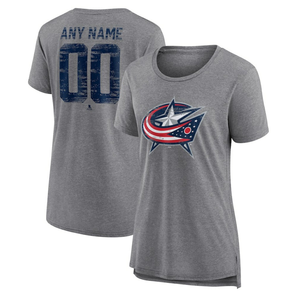 Columbus Blue Jackets Women's Heritage Custom Tri-Blend T-Shirt -  NHL T-shirts