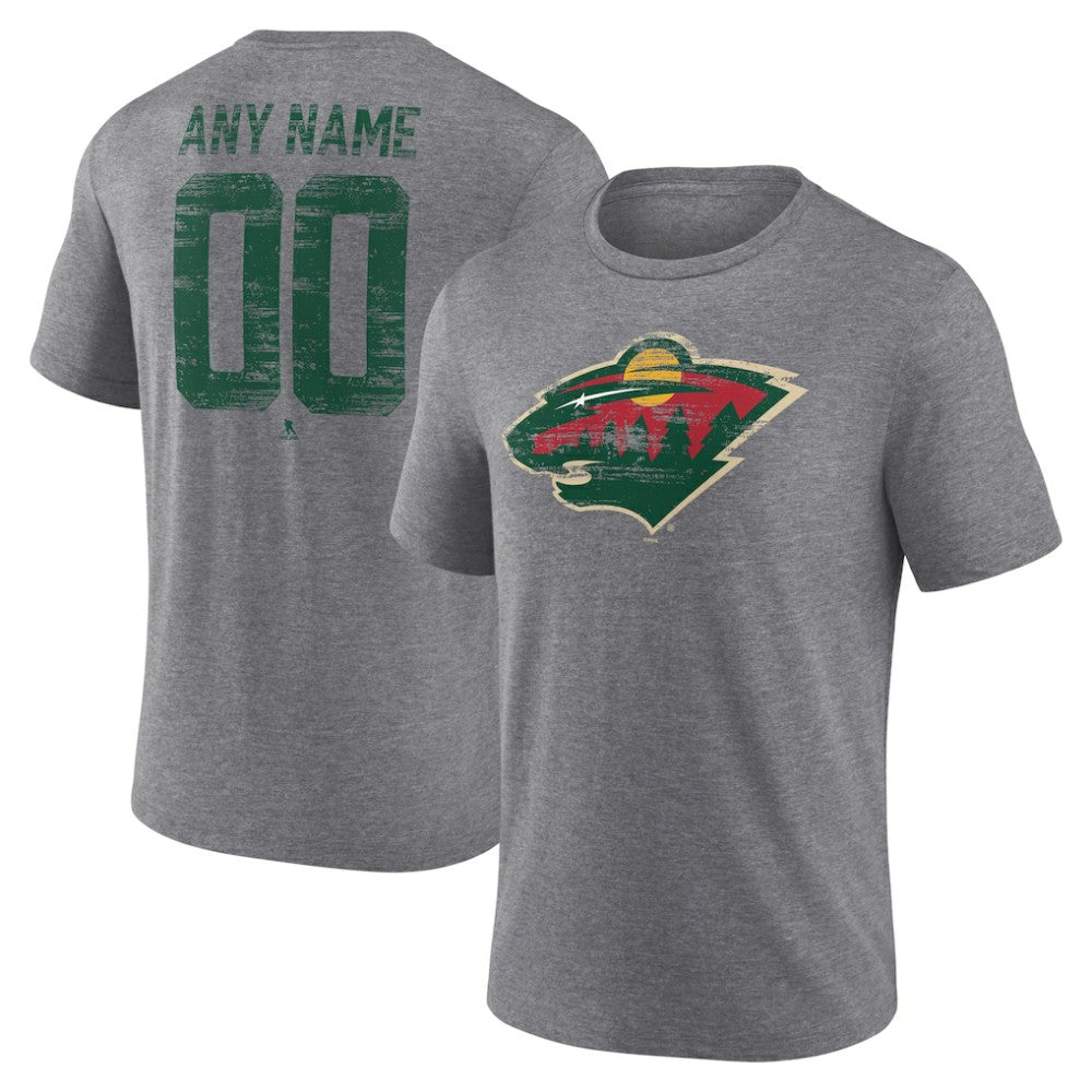 Minnesota Wild Heritage Custom Tri-Blend T-Shirt -  NHL T-shirts
