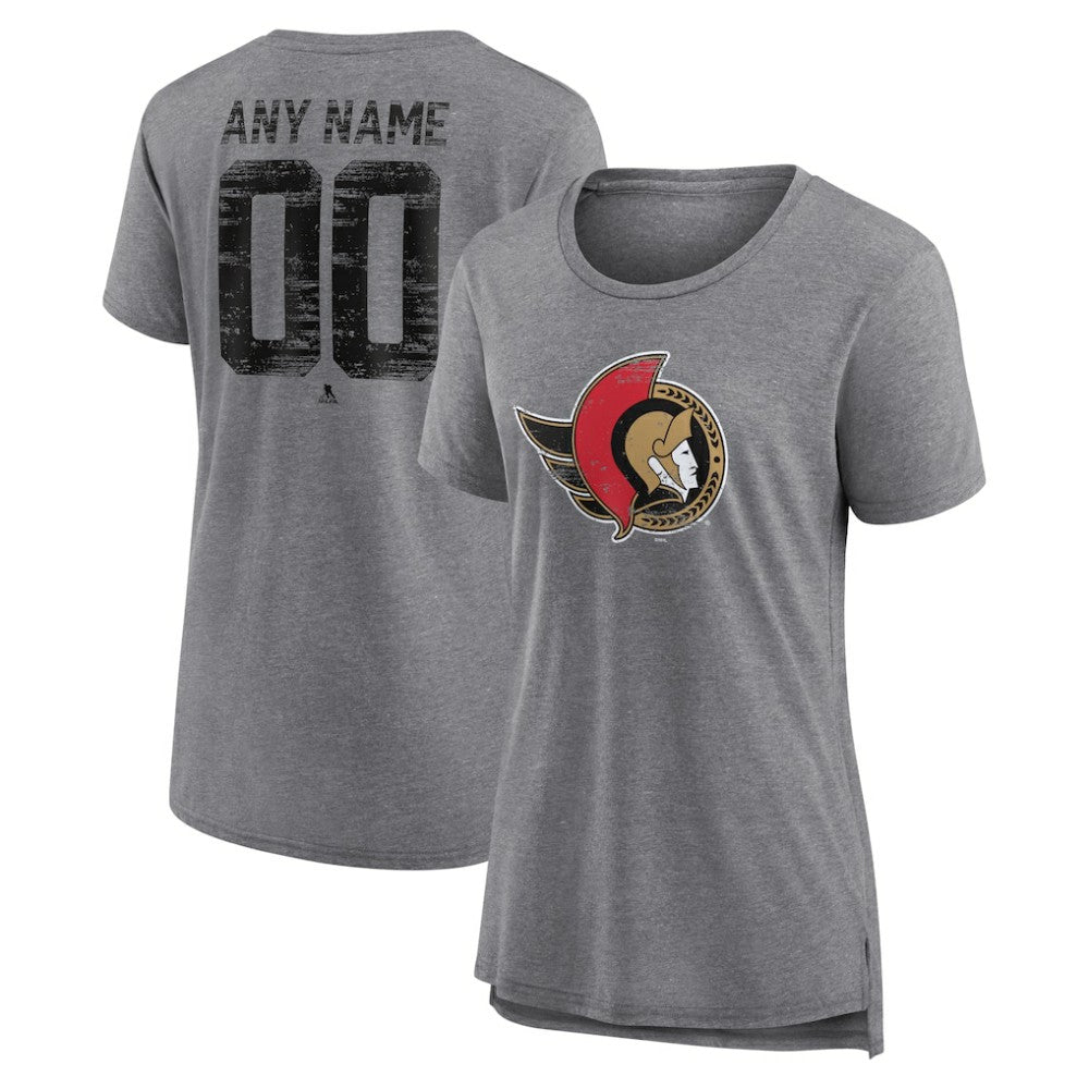 Ottawa Senators Women's Heritage Custom Tri-Blend T-Shirt -  NHL T-shirts