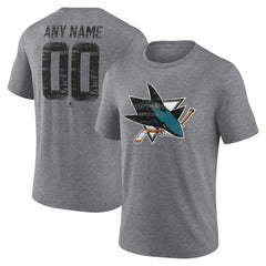 San Jose Sharks Heritage Custom Tri-Blend T-Shirt -  NHL T-shirts