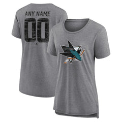 San Jose Sharks Women's Heritage Custom Tri-Blend T-Shirt -  NHL T-shirts