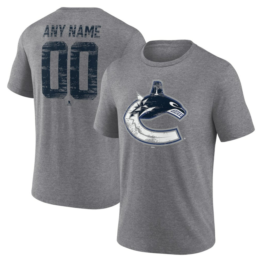 Vancouver Canucks Heritage Custom Tri-Blend T-Shirt -  NHL T-shirts