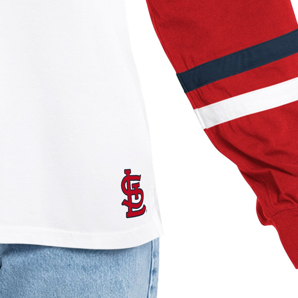 St. Louis Cardinals G-III 4Her by Carl Banks Women's Key Player Oversized Hooded Long Sleeve T-Shirt - MLB T-shirts