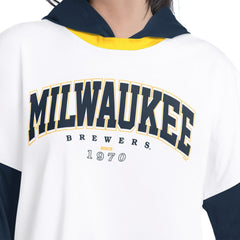 Milwaukee Brewers G-III 4Her by Carl Banks Women's Key Player Oversized Hooded Long Sleeve T-Shirt - MLB T-shirts