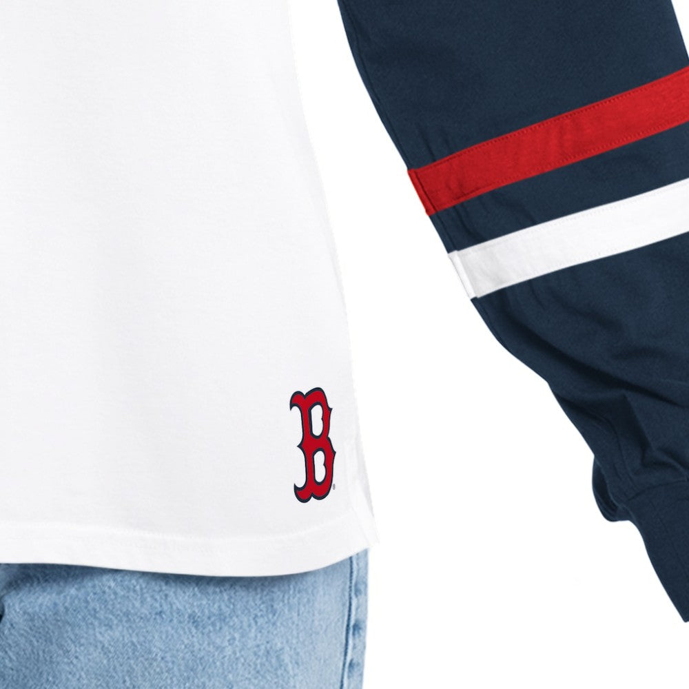 Boston Red Sox G-III 4Her by Carl Banks Women's Key Player Oversized Hooded Long Sleeve T-Shirt - MLB T-shirts