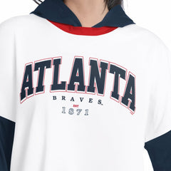 Atlanta Braves G-III 4Her by Carl Banks Women's Key Player Oversized Hooded Long Sleeve T-Shirt - MLB T-shirts