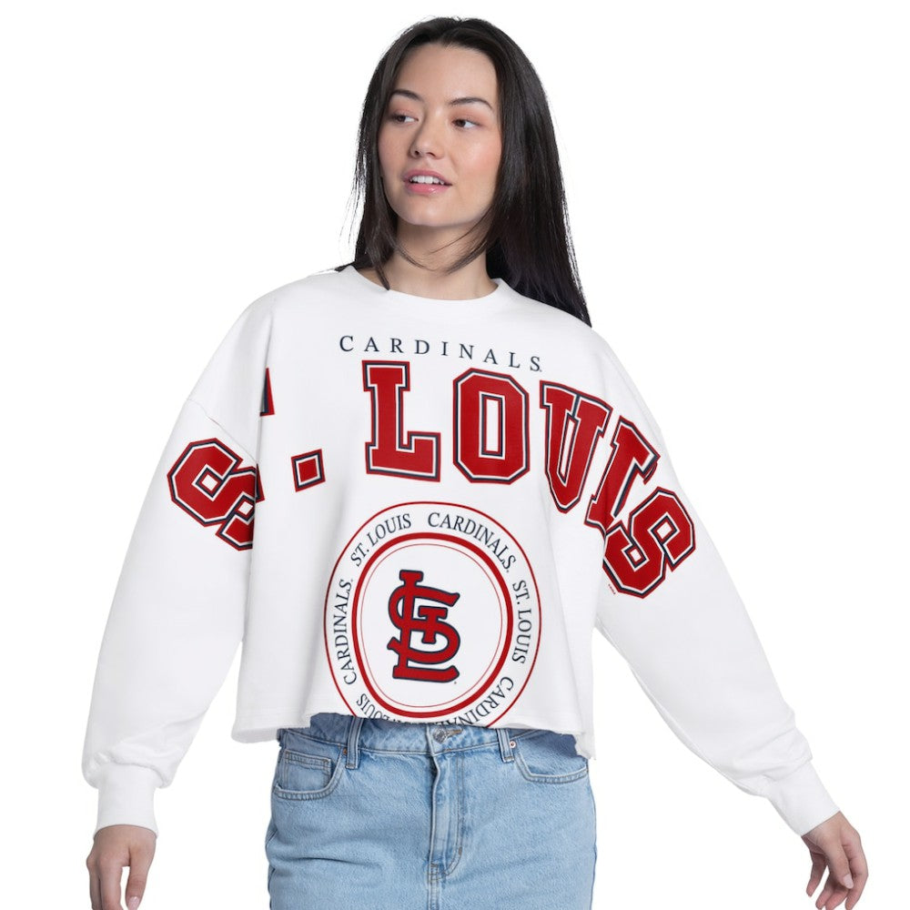 St. Louis Cardinals G-III 4Her by Carl Banks Women's Bleachers Cropped Pullover Sweatshirt - MLB Pullover