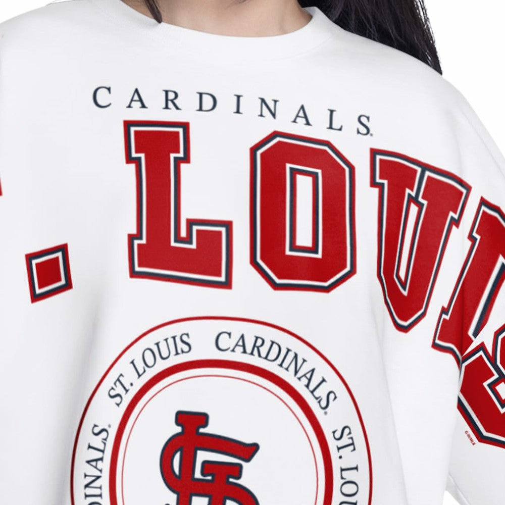 St. Louis Cardinals G-III 4Her by Carl Banks Women's Bleachers Cropped Pullover Sweatshirt - MLB Pullover