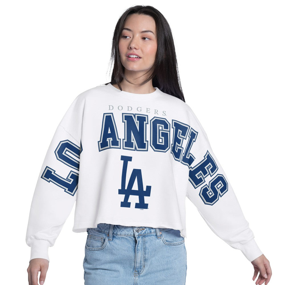 Los Angeles Dodgers G-III 4Her by Carl Banks Women's Bleachers Cropped Pullover Sweatshirt - MLB Pullover