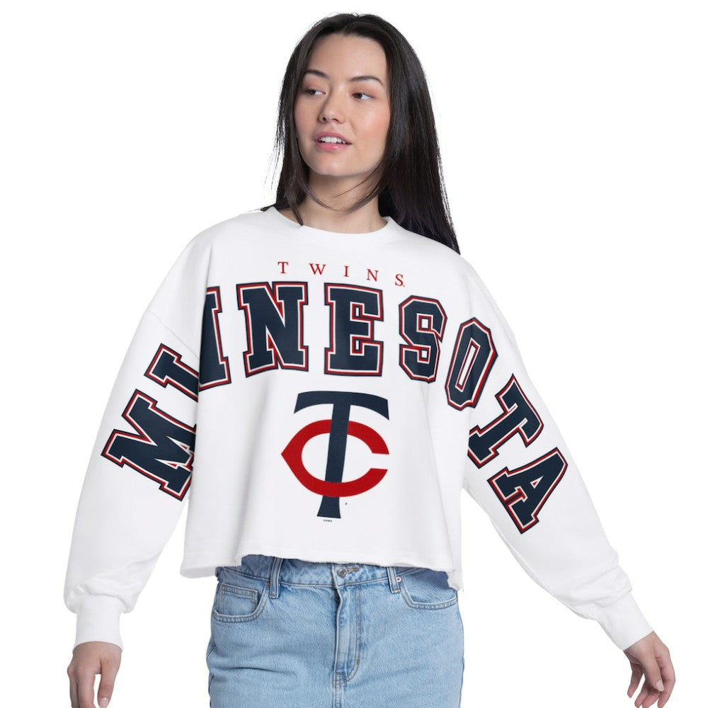 Minnesota Twins G-III 4Her by Carl Banks Women's Bleachers Cropped Pullover Sweatshirt - MLB Pullover