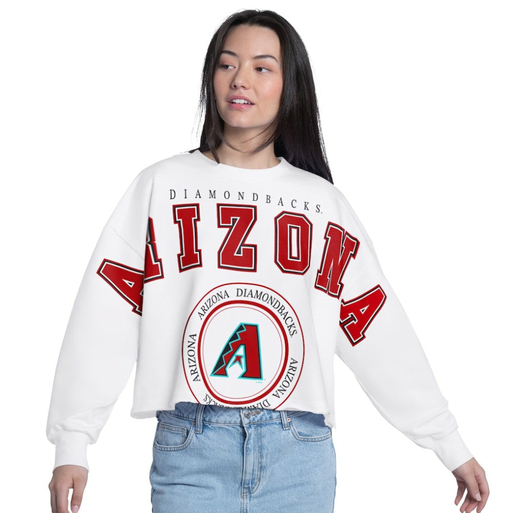 Arizona Diamondbacks G-III 4Her by Carl Banks Women's Bleachers Cropped Pullover Sweatshirt - MLB Pullover