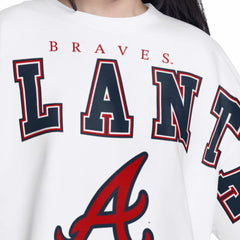 Atlanta Braves G-III 4Her by Carl Banks Women's Bleachers Cropped Pullover Sweatshirt - MLB Pullover