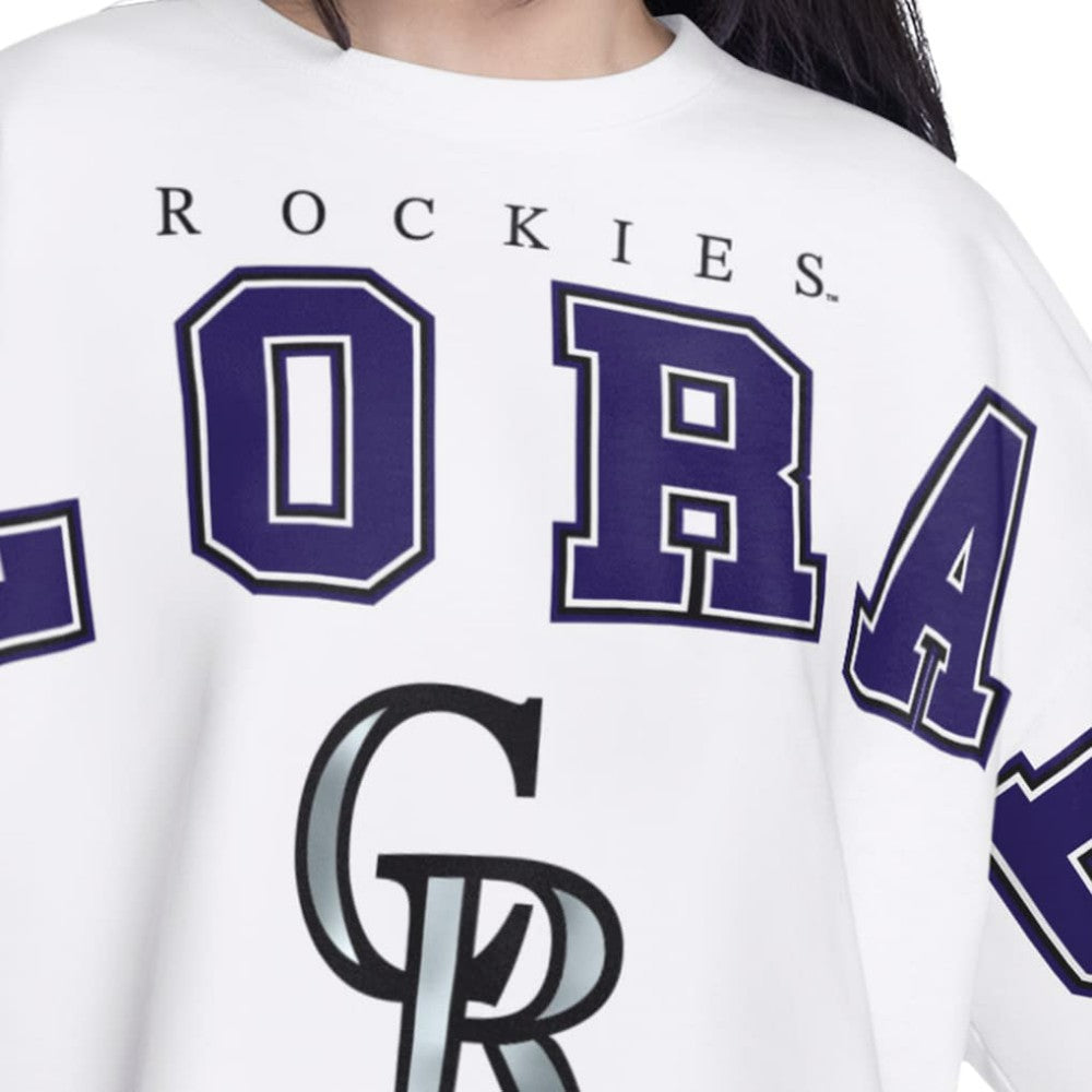Colorado Rockies G-III 4Her by Carl Banks Women's Bleachers Cropped Pullover Sweatshirt - MLB Pullover