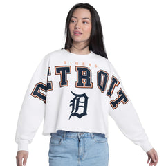 Detroit Tigers G-III 4Her by Carl Banks Women's Bleachers Cropped Pullover Sweatshirt - MLB Pullover