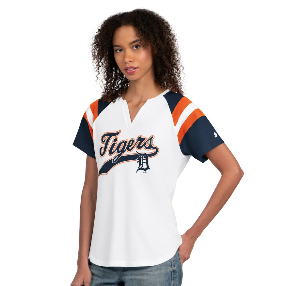 Detroit Tigers Starter Women's Game On Notch Neck T-Shirt - MLB T-shirts