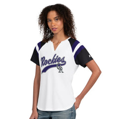 Colorado Rockies Starter Women's Game On Notch Neck T-Shirt - MLB T-shirts