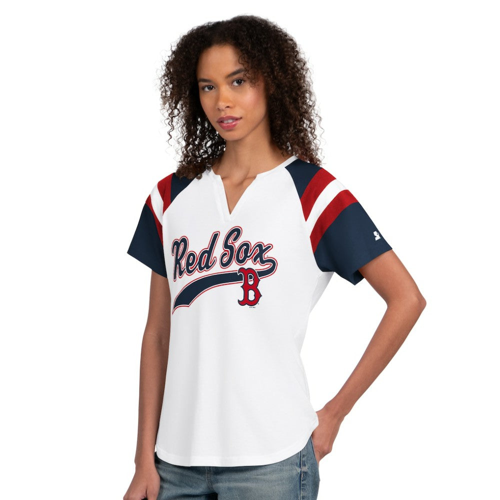 Boston Red Sox Starter Women's Game On Notch Neck T-Shirt - MLB T-shirts