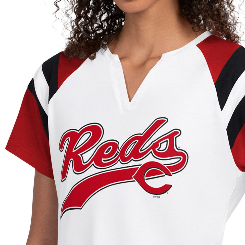 Cincinnati Reds Starter Women's Game On Notch Neck T-Shirt - MLB T-shirts
