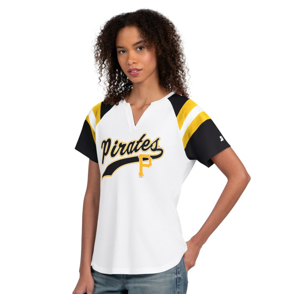Pittsburgh Pirates Starter Women's Game On Notch Neck T-Shirt - MLB T-shirts