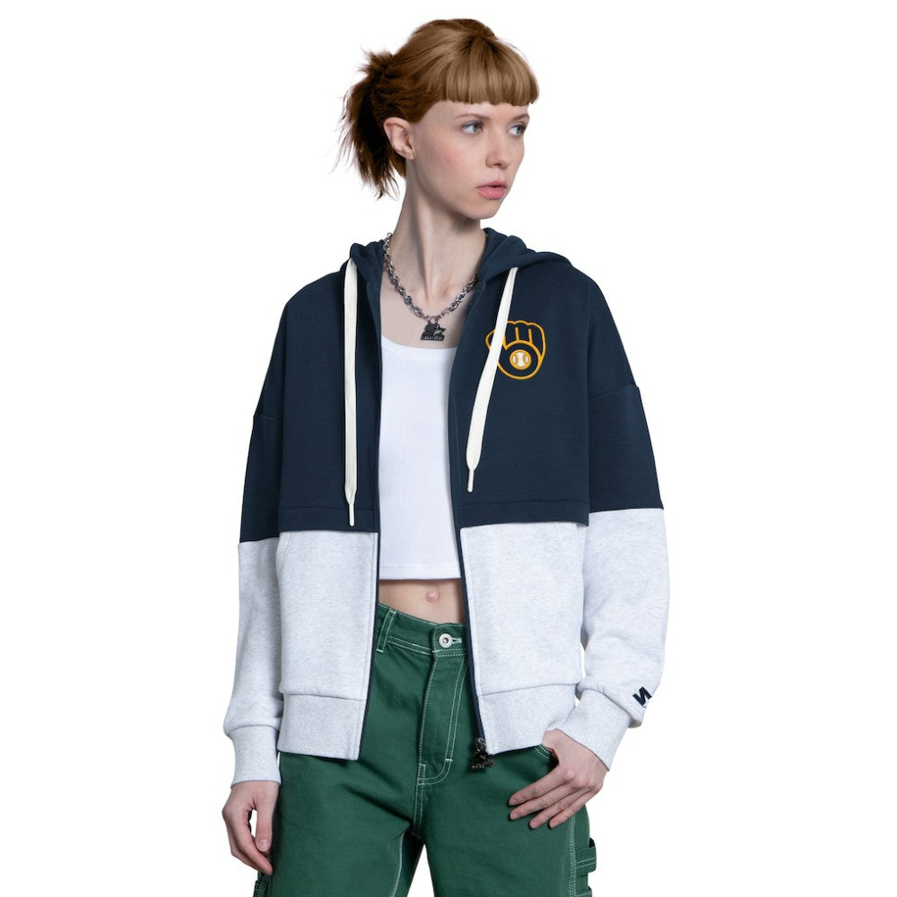 Milwaukee Brewers Starter Women's Wishbone Full-Zip Hoodie - MLB Hoodies