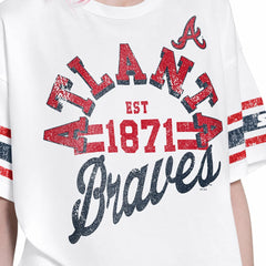 Atlanta Braves Starter Women's Cropped Hurry Up Offense T-Shirt - MLB T-shirts