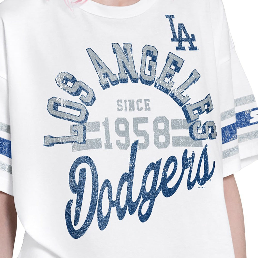 Los Angeles Dodgers Starter Women's Cropped Hurry Up Offense T-Shirt - MLB T-shirts