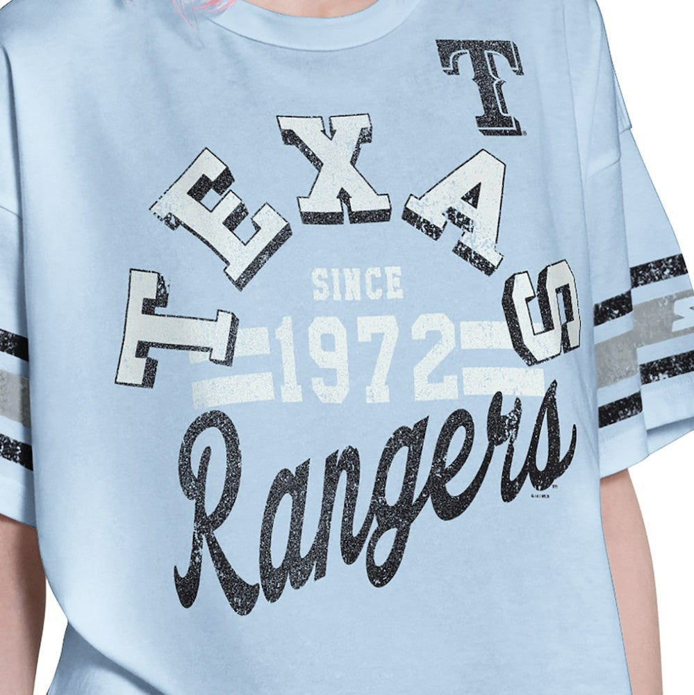 Texas Rangers Starter Women's Cropped Hurry Up Offense T-Shirt - MLB T-shirts