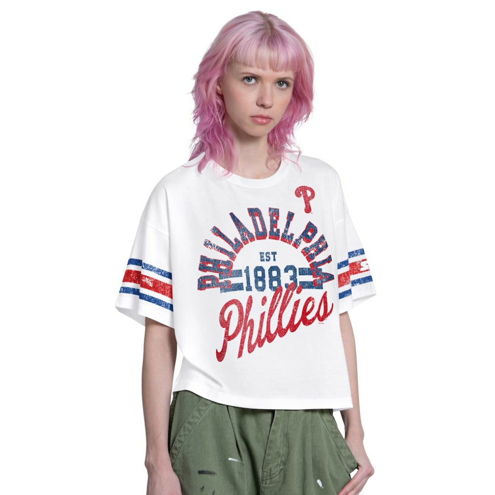 Philadelphia Phillies Starter Women's Cropped Hurry Up Offense T-Shirt - MLB T-shirts