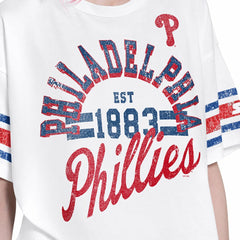 Philadelphia Phillies Starter Women's Cropped Hurry Up Offense T-Shirt - MLB T-shirts