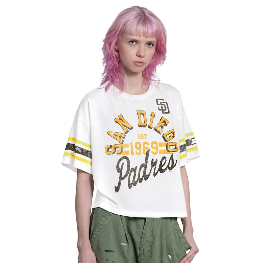 San Diego Padres Starter Women's Cropped Hurry Up Offense T-Shirt - MLB T-shirts