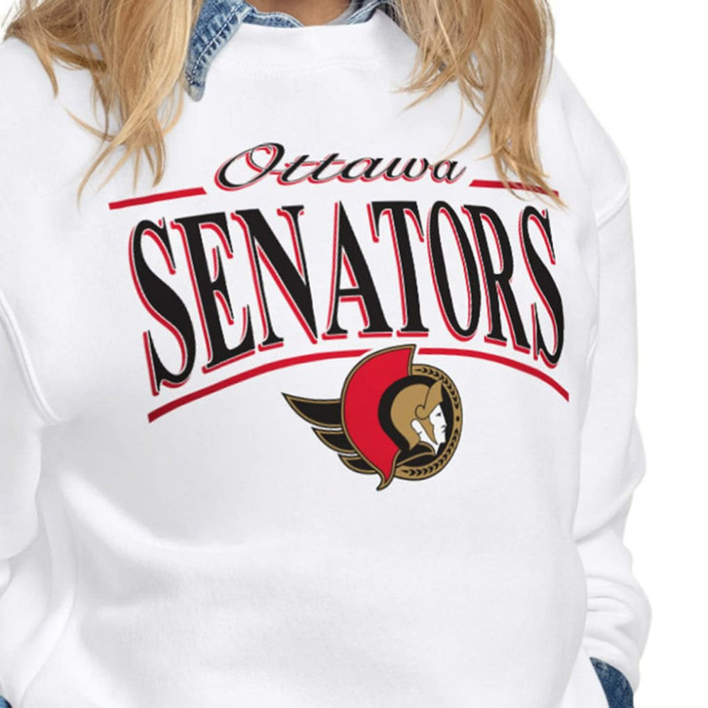 Ottawa Senators Starter Women's Arch Stripe Fleece Sweatshirt -  NHL Sweatshirts