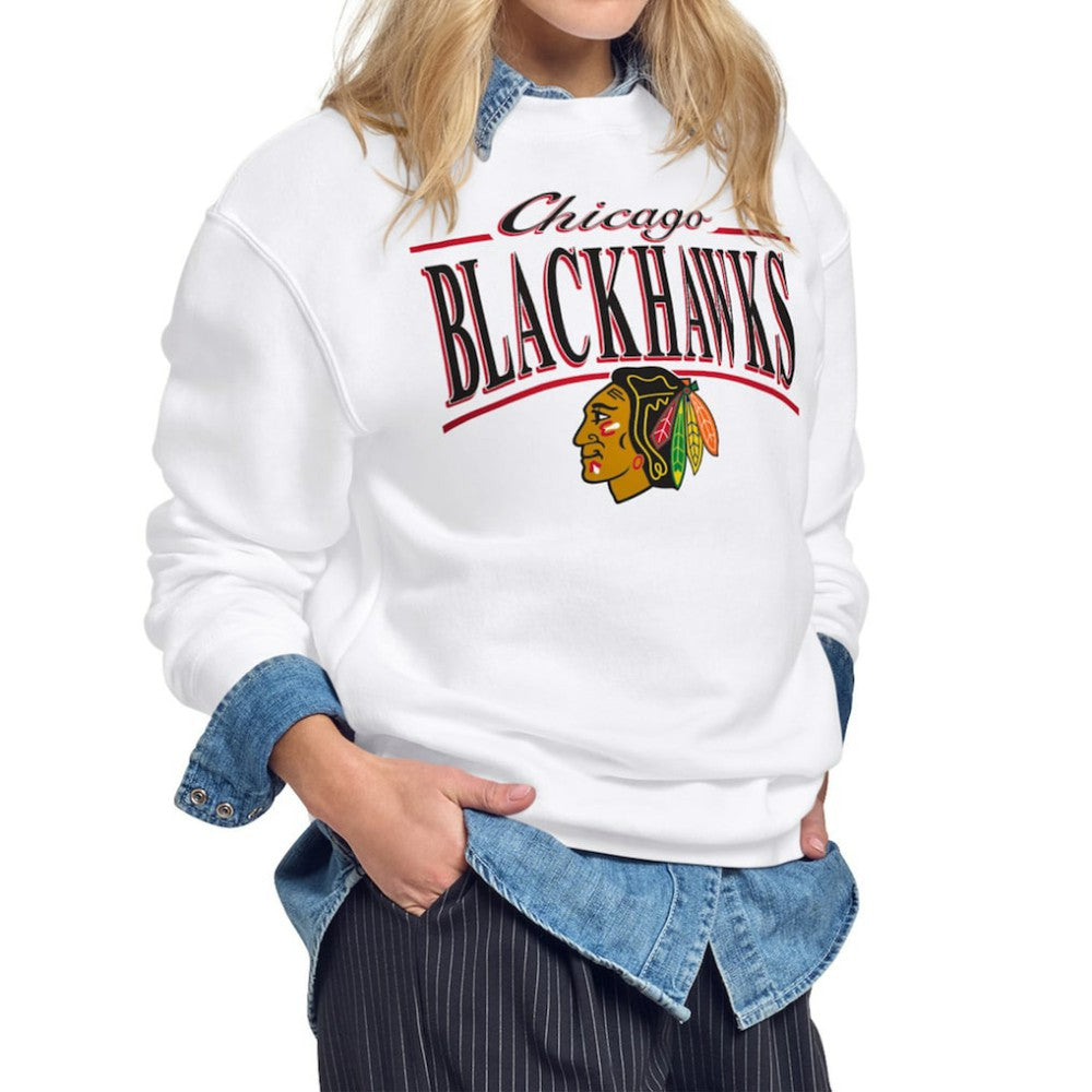 Chicago Blackhawks Starter Women's Arch Stripe Fleece Sweatshirt -  NHL Sweatshirts