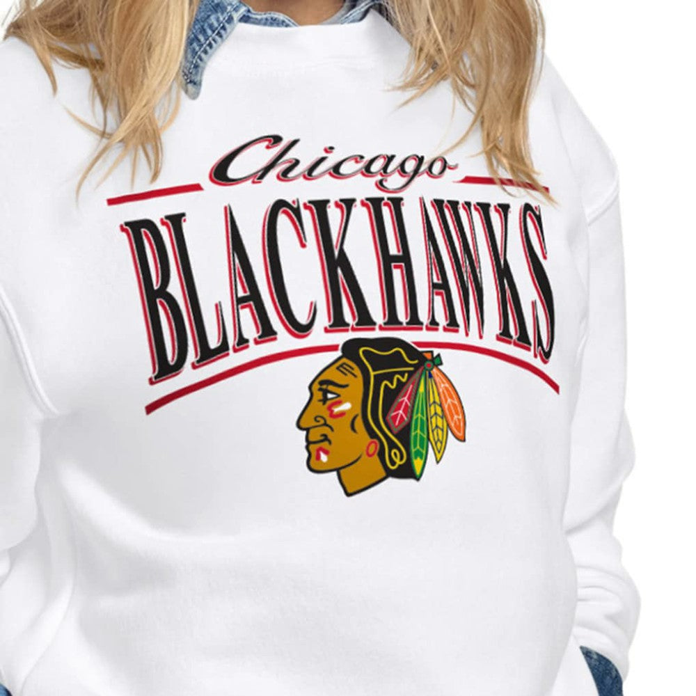 Chicago Blackhawks Starter Women's Arch Stripe Fleece Sweatshirt -  NHL Sweatshirts