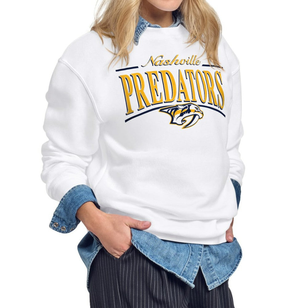 Nashville Predators Starter Women's Arch Stripe Fleece Sweatshirt -  NHL Sweatshirts