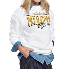 Nashville Predators Starter Women's Arch Stripe Fleece Sweatshirt -  NHL Sweatshirts