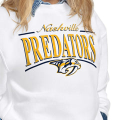 Nashville Predators Starter Women's Arch Stripe Fleece Sweatshirt -  NHL Sweatshirts