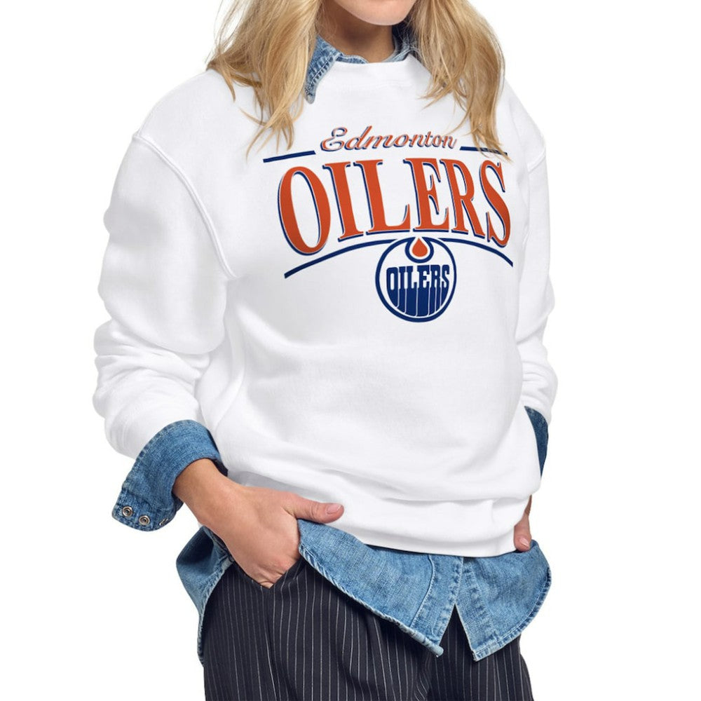 Edmonton Oilers Starter Women's Arch Stripe Fleece Sweatshirt -  NHL Sweatshirts