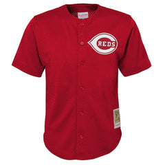 Deion Sanders Cincinnati Reds Mitchell & Ness Youth Cooperstown Mesh Batting Practice Jersey - MLB Jerseys
