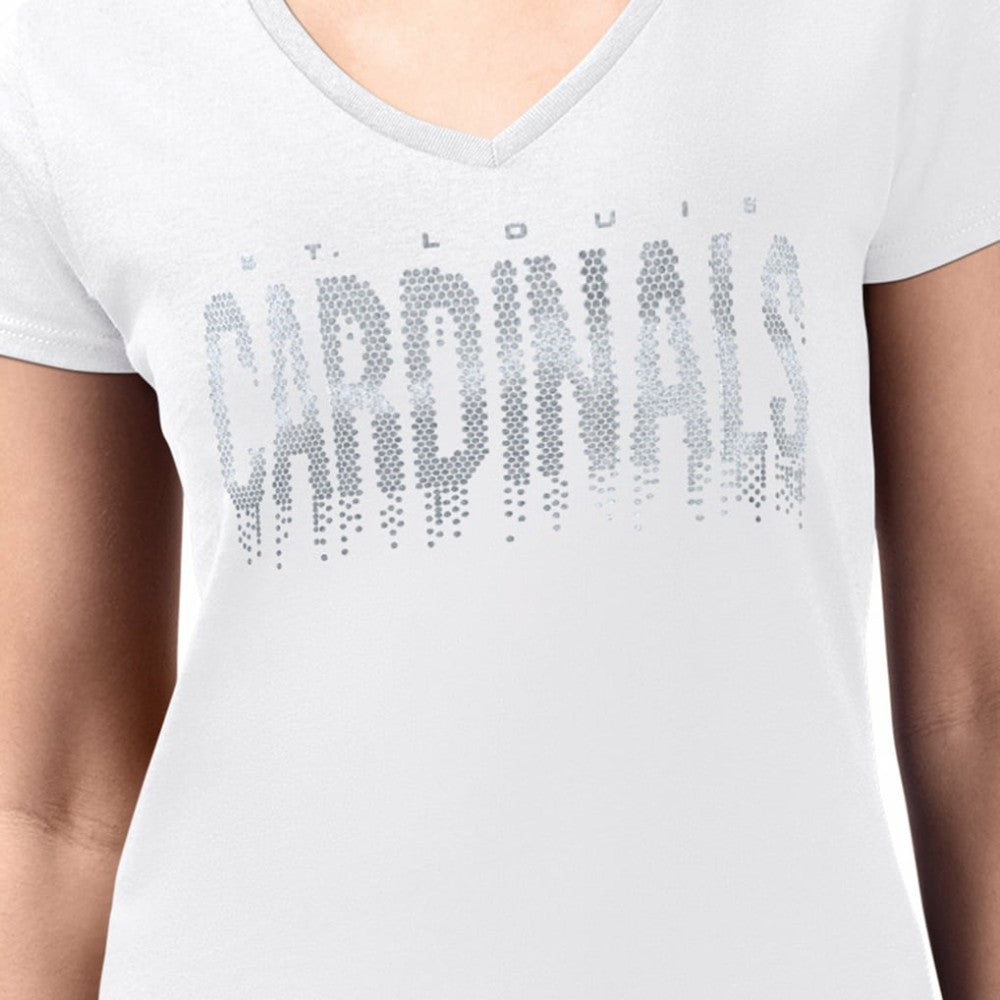St. Louis Cardinals G-III 4Her by Carl Banks Women's Metallic Drop Lightweight V-Neck T-Shirt - MLB T-shirts