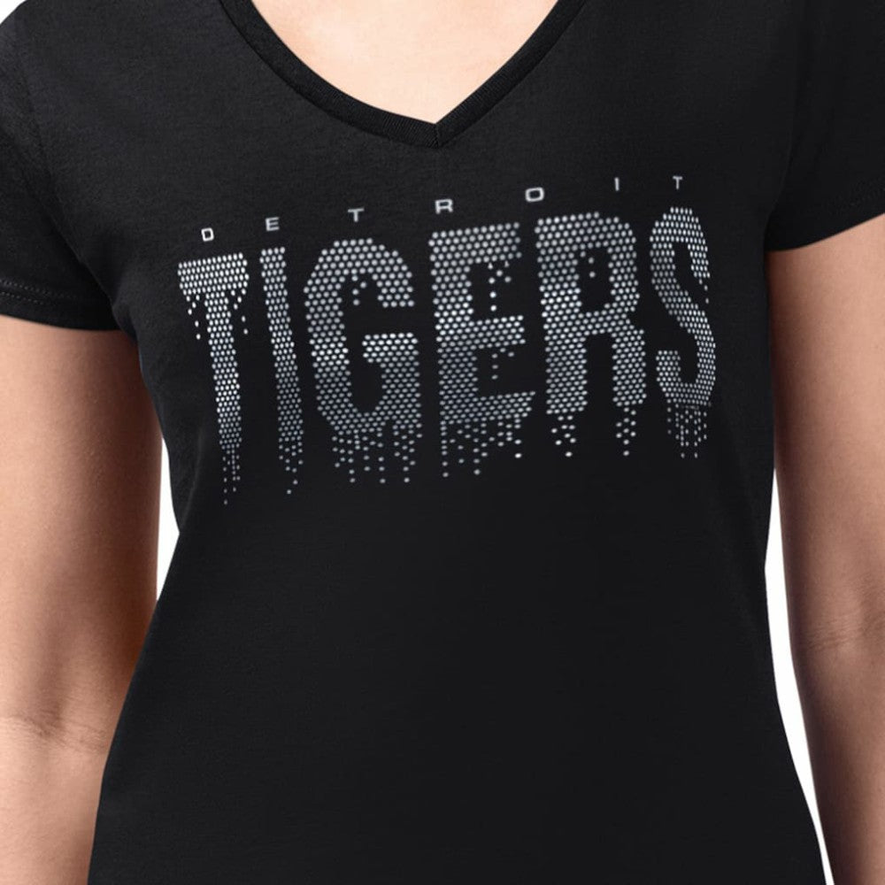 Detroit Tigers G-III 4Her by Carl Banks Women's Metallic Drop Lightweight V-Neck T-Shirt - MLB T-shirts